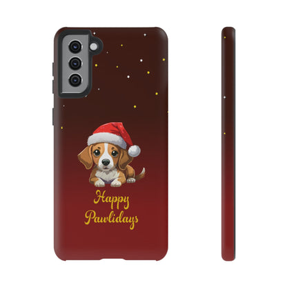 Festive Dog Phone Case - Happy Pawlidays Holiday Design