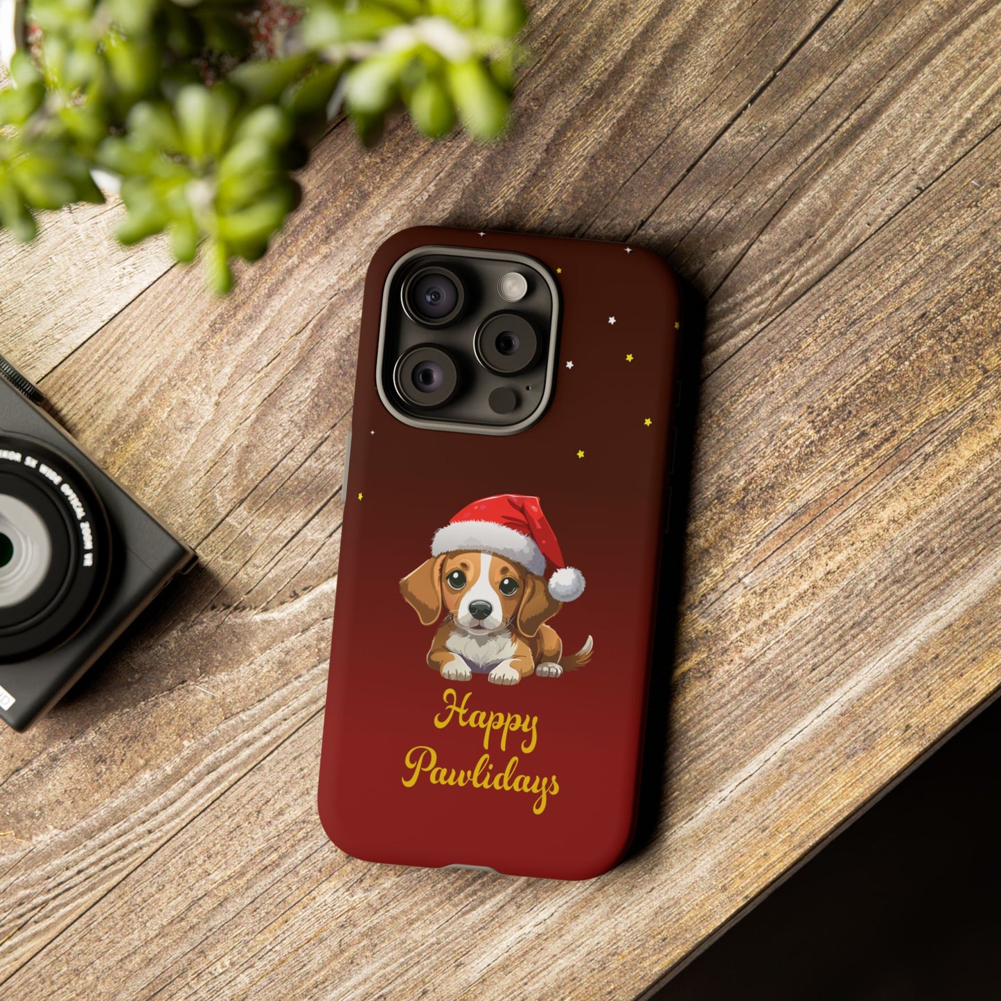 Festive Dog Phone Case - Happy Pawlidays Holiday Design