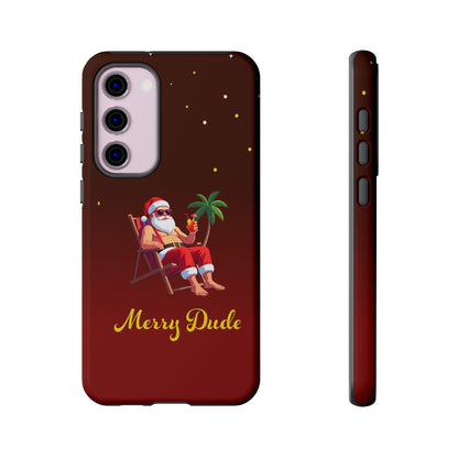 "Merry Dude" Santa on Beach Holiday Phone Case