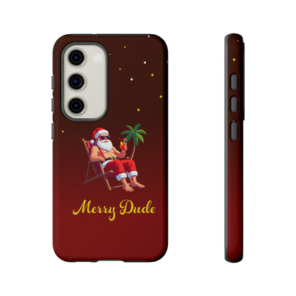 "Merry Dude" Santa on Beach Holiday Phone Case