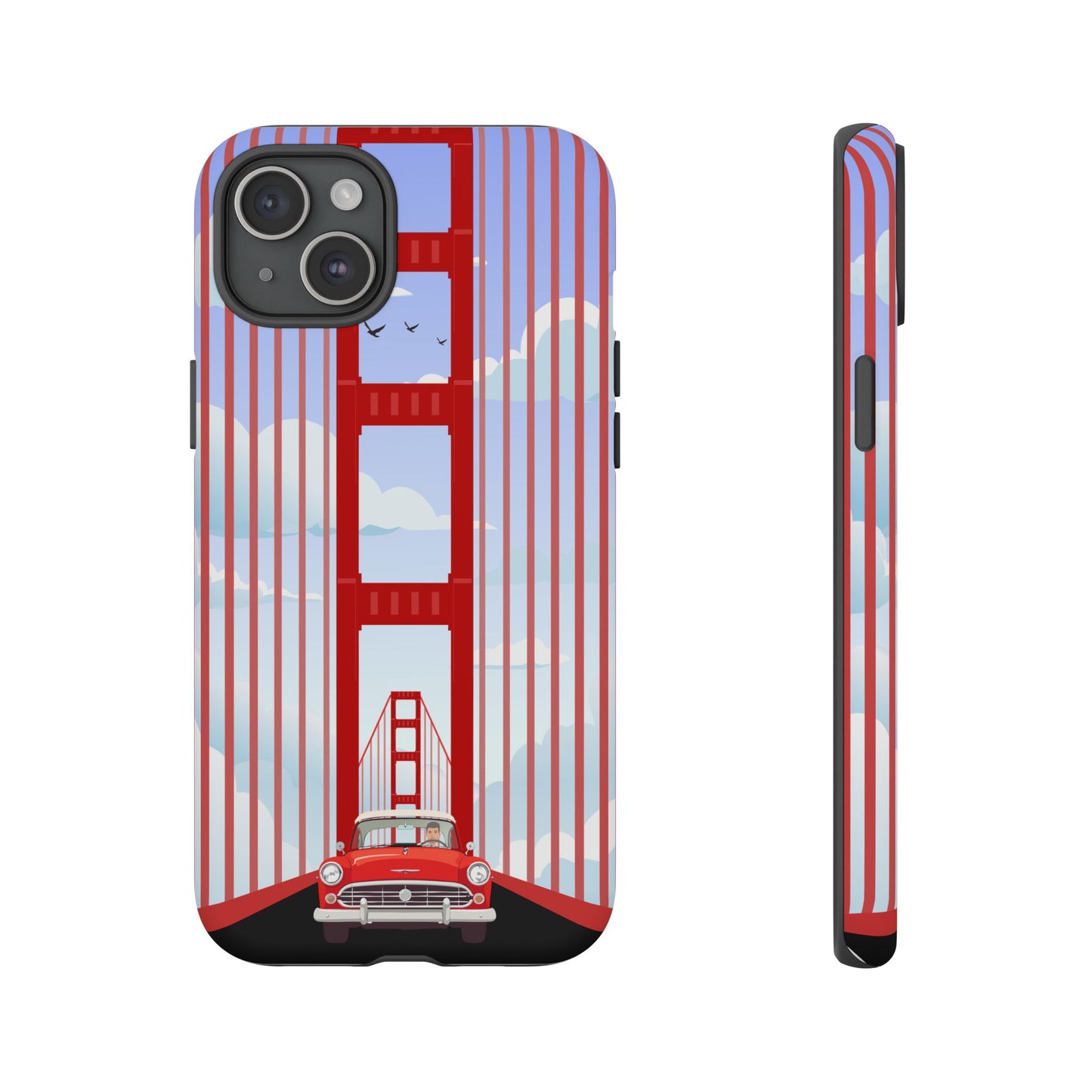 Golden Gate Vintage Car Phone Case — San Francisco Bridge Protective Cover