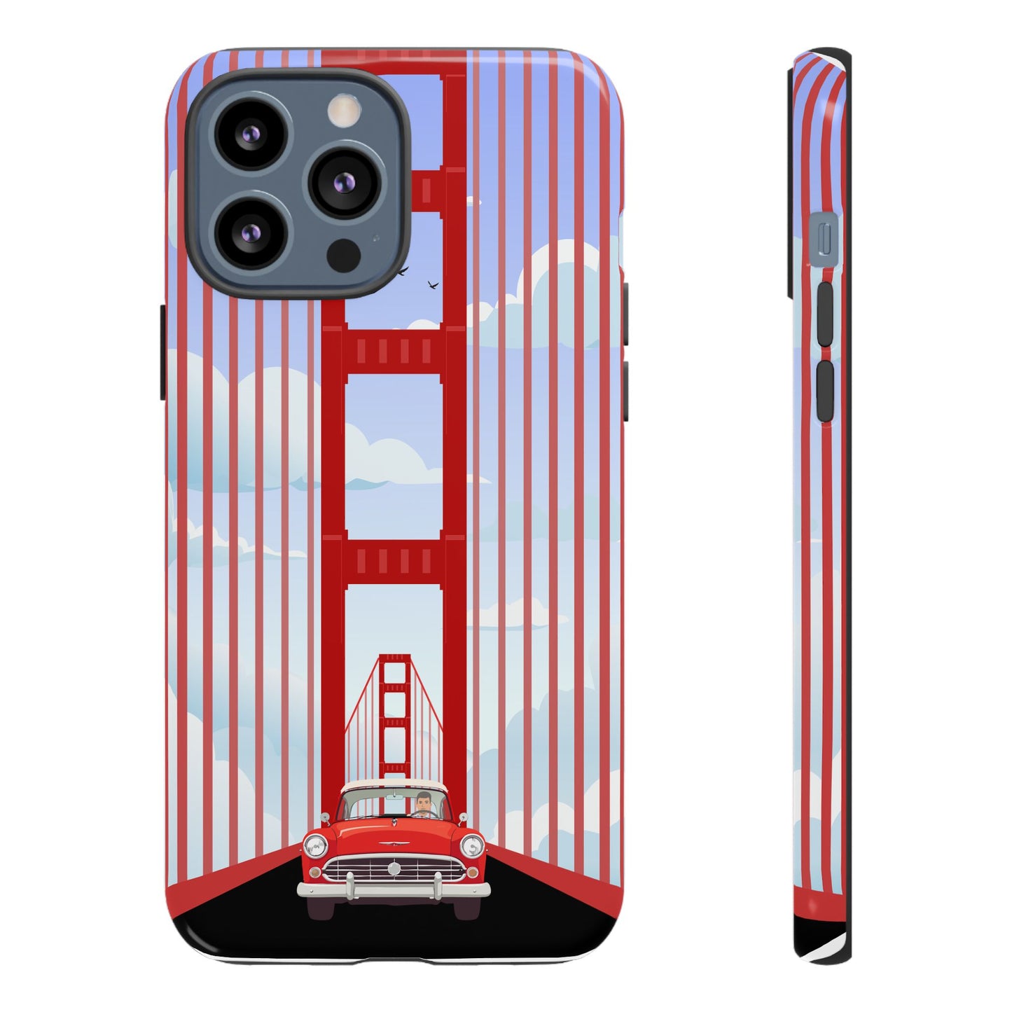 Golden Gate Vintage Car Phone Case — San Francisco Bridge Protective Cover