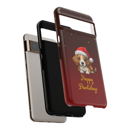 Festive Dog Phone Case - Happy Pawlidays Holiday Design