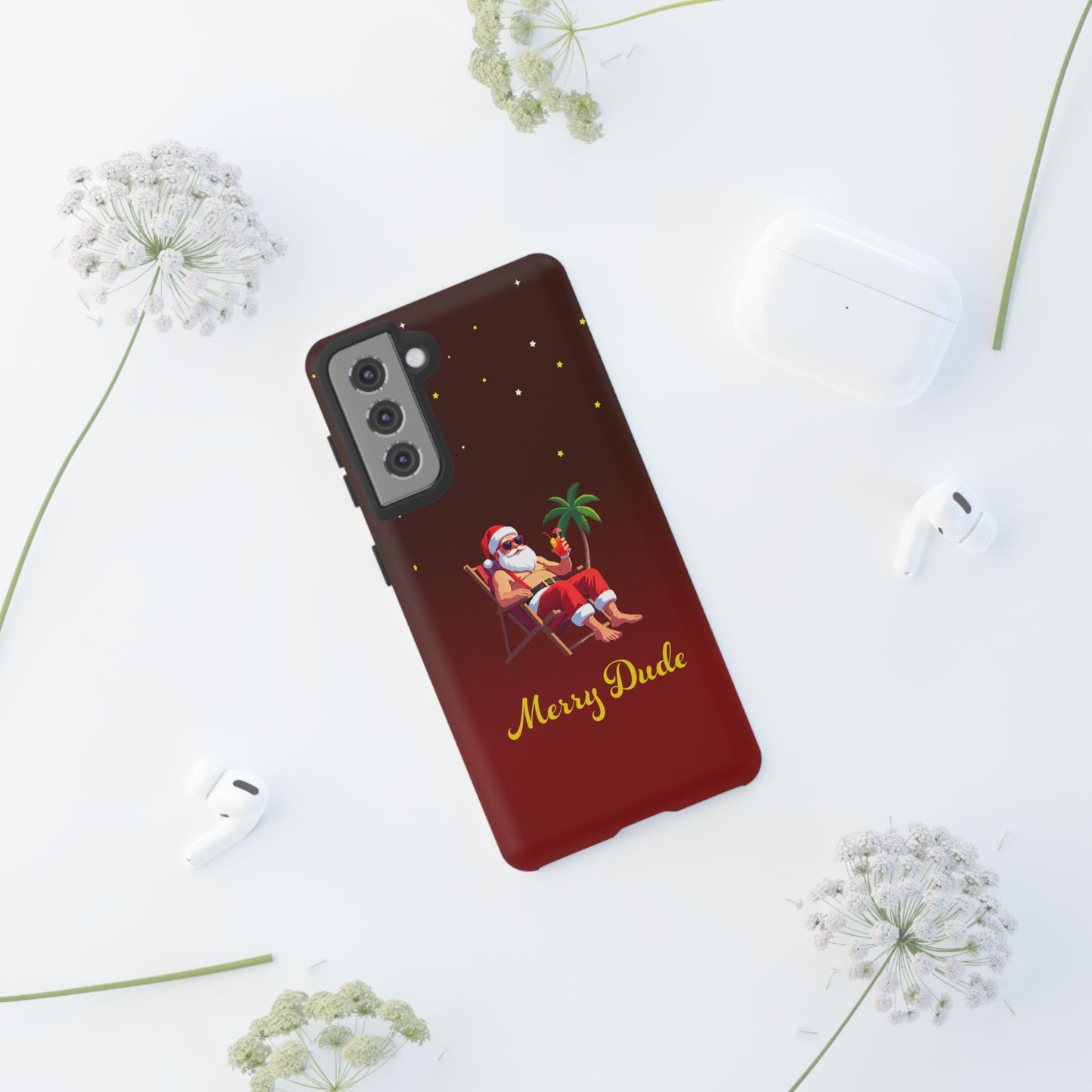 "Merry Dude" Santa on Beach Holiday Phone Case