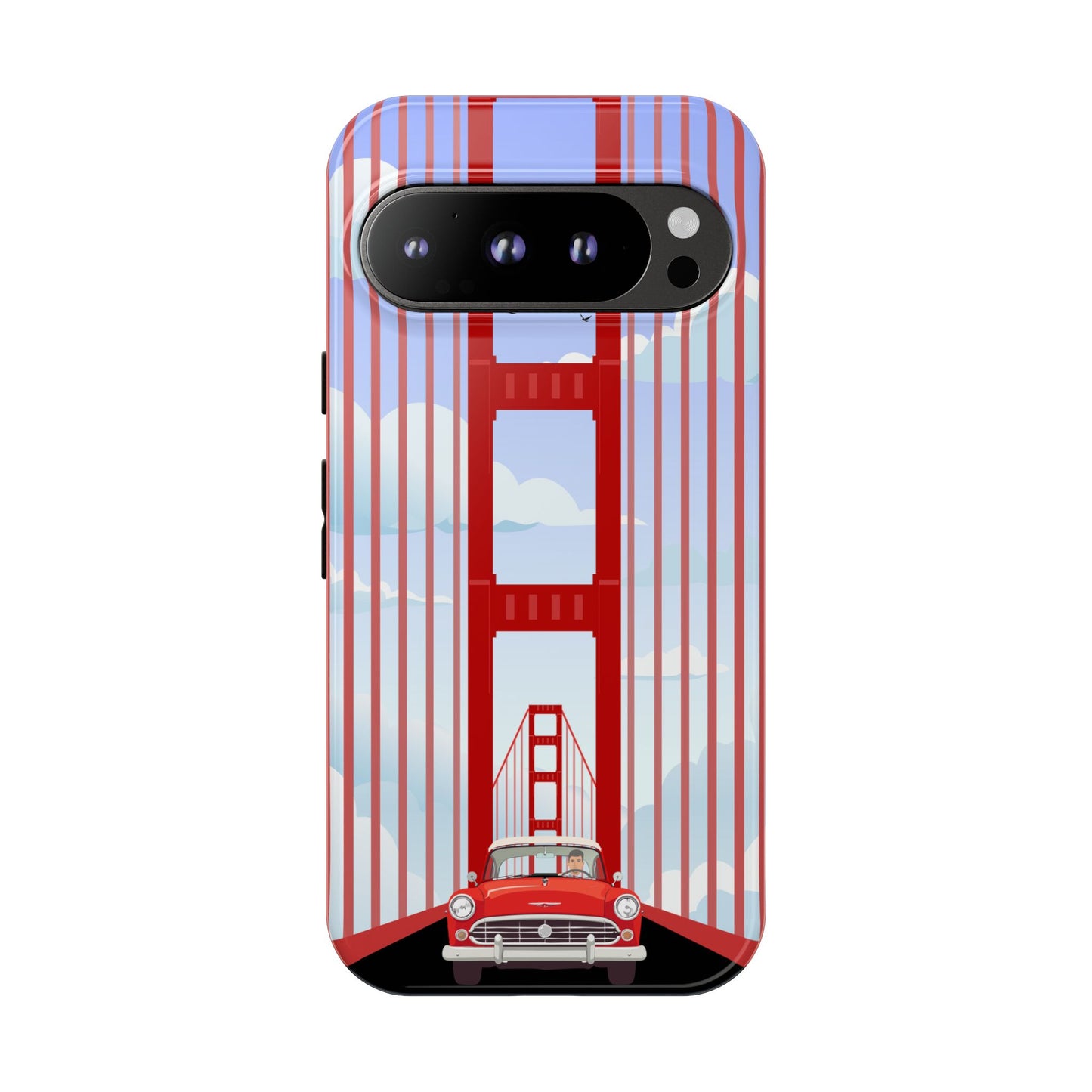 Golden Gate Vintage Car Phone Case — San Francisco Bridge Protective Cover
