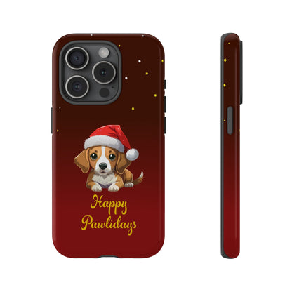 Festive Dog Phone Case - Happy Pawlidays Holiday Design