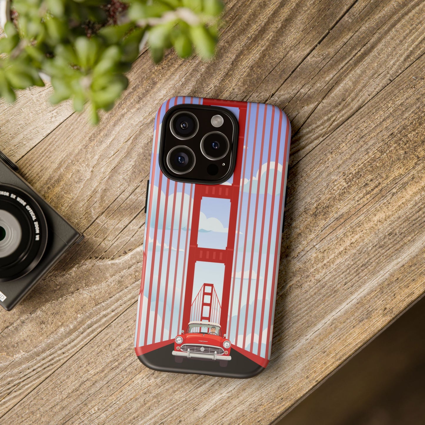 Golden Gate Vintage Car Phone Case — San Francisco Bridge Protective Cover