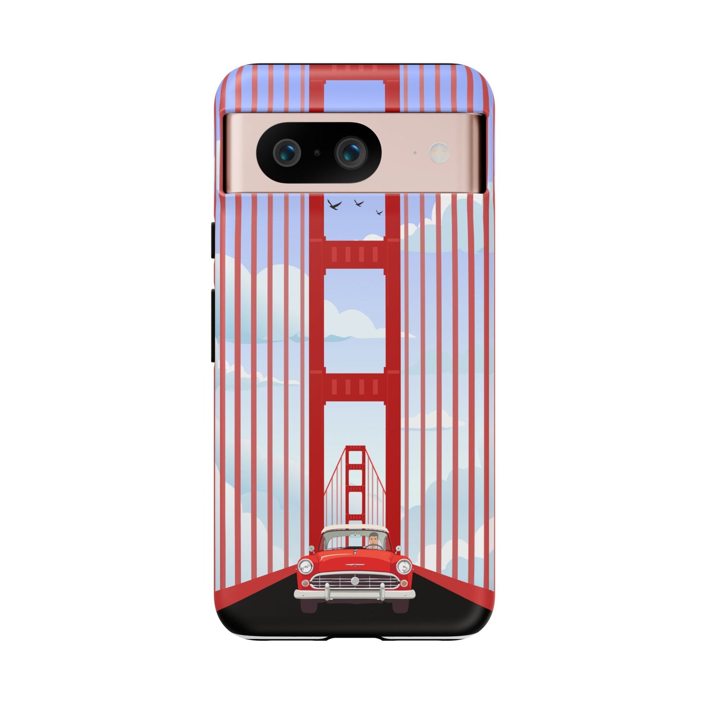Golden Gate Vintage Car Phone Case — San Francisco Bridge Protective Cover