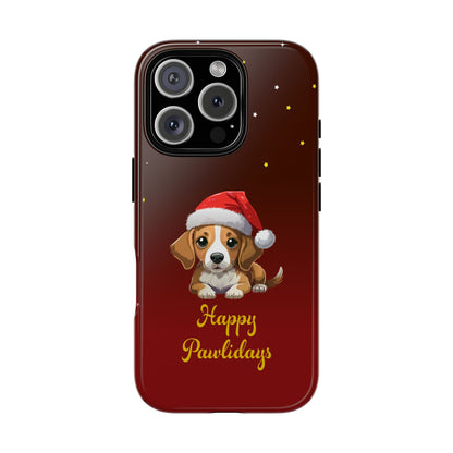 Festive Dog Phone Case - Happy Pawlidays Holiday Design