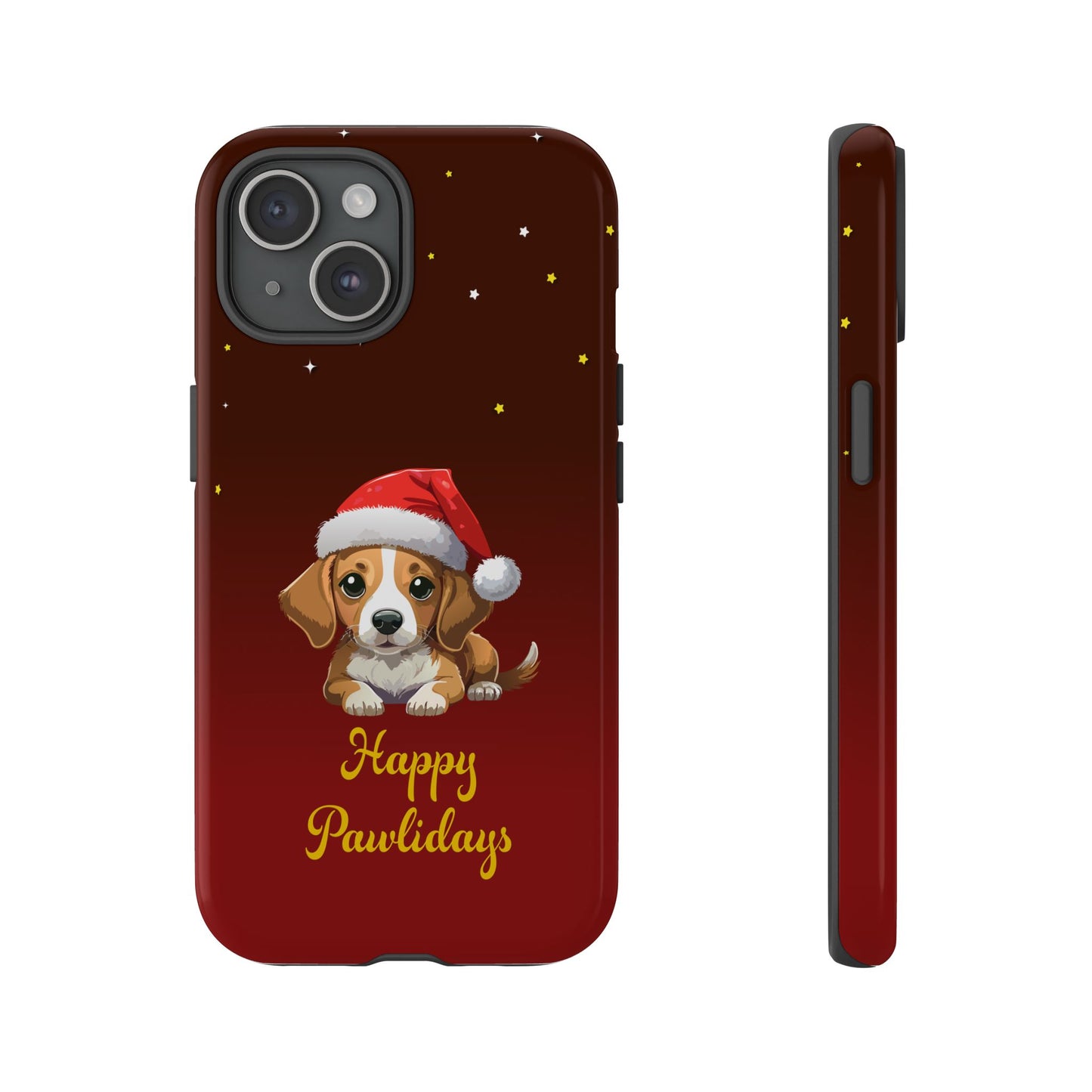 Festive Dog Phone Case - Happy Pawlidays Holiday Design