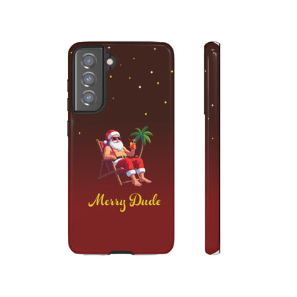 "Merry Dude" Santa on Beach Holiday Phone Case