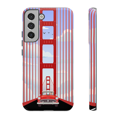 Golden Gate Vintage Car Phone Case — San Francisco Bridge Protective Cover