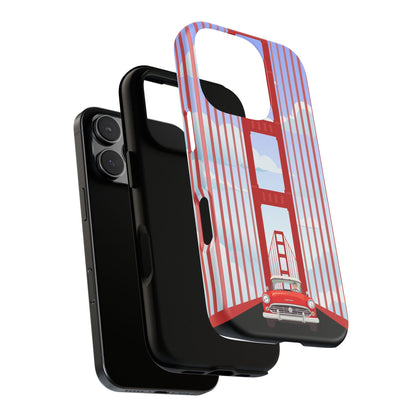 Golden Gate Vintage Car Phone Case — San Francisco Bridge Protective Cover