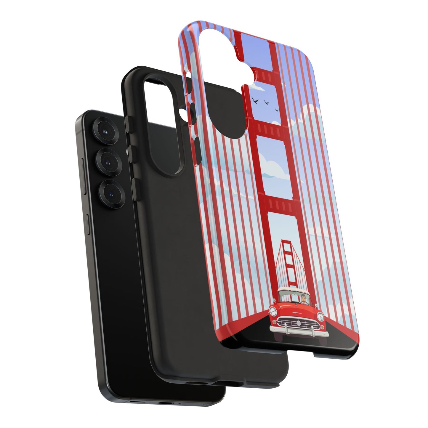 Golden Gate Vintage Car Phone Case — San Francisco Bridge Protective Cover