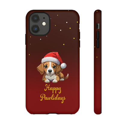 Festive Dog Phone Case - Happy Pawlidays Holiday Design