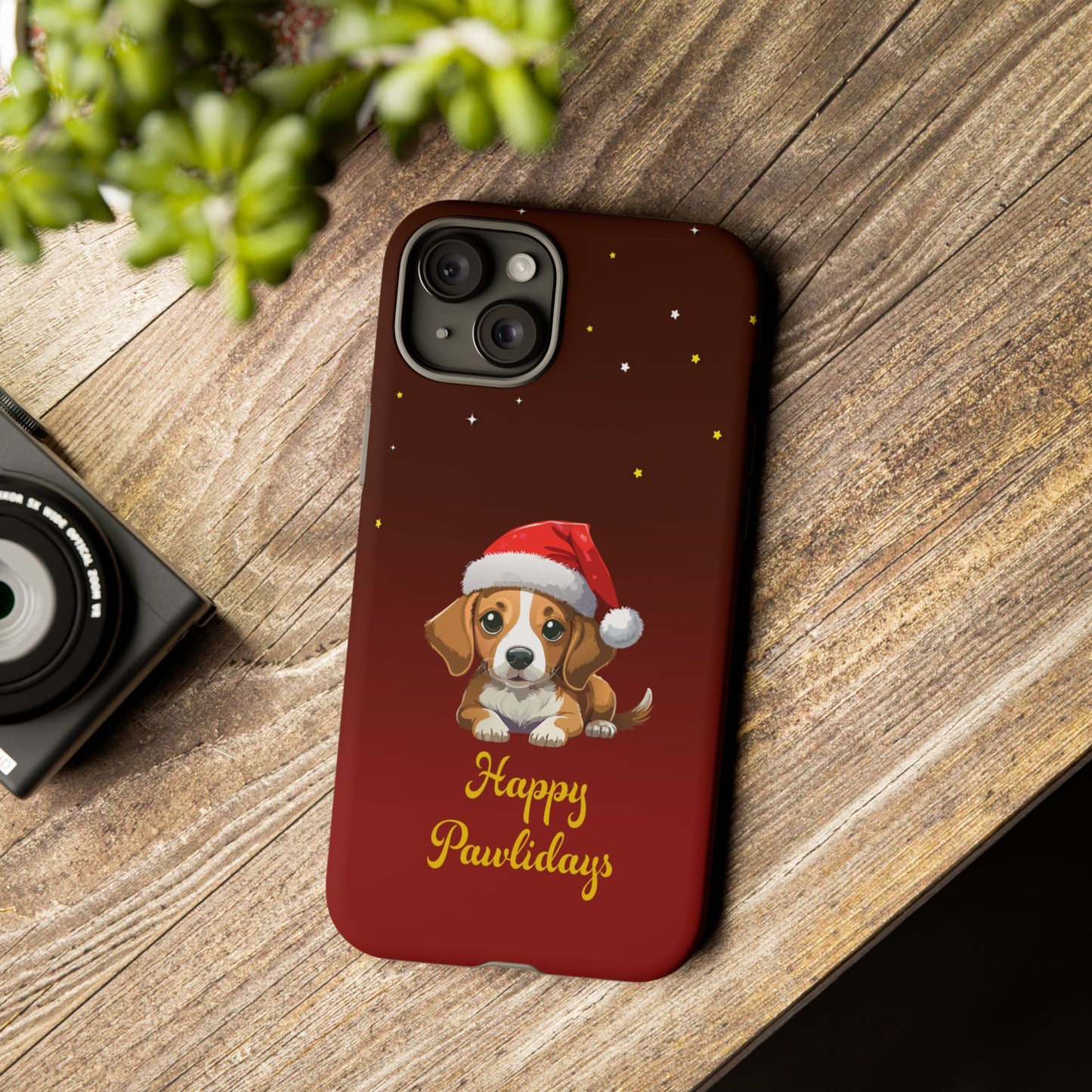 Festive Dog Phone Case - Happy Pawlidays Holiday Design