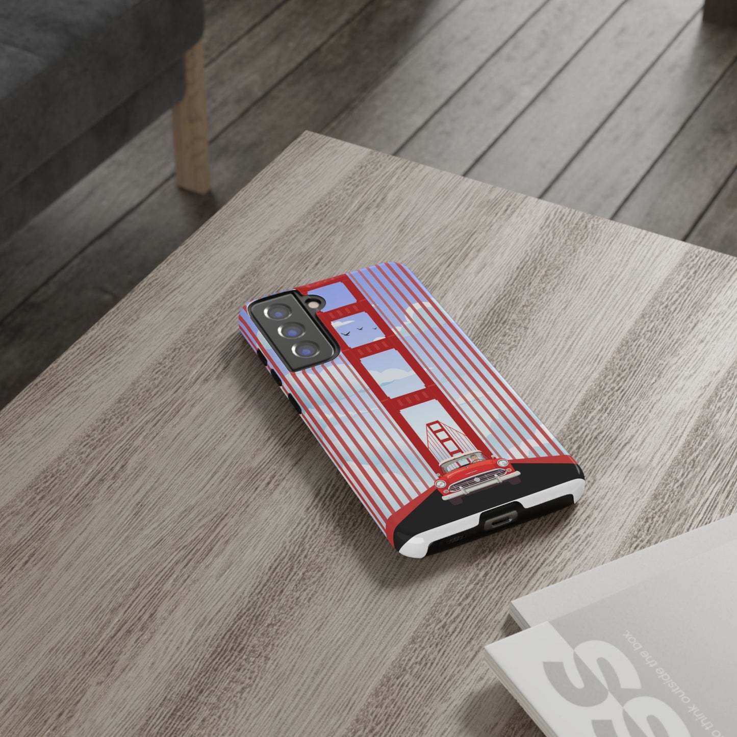 Golden Gate Vintage Car Phone Case — San Francisco Bridge Protective Cover