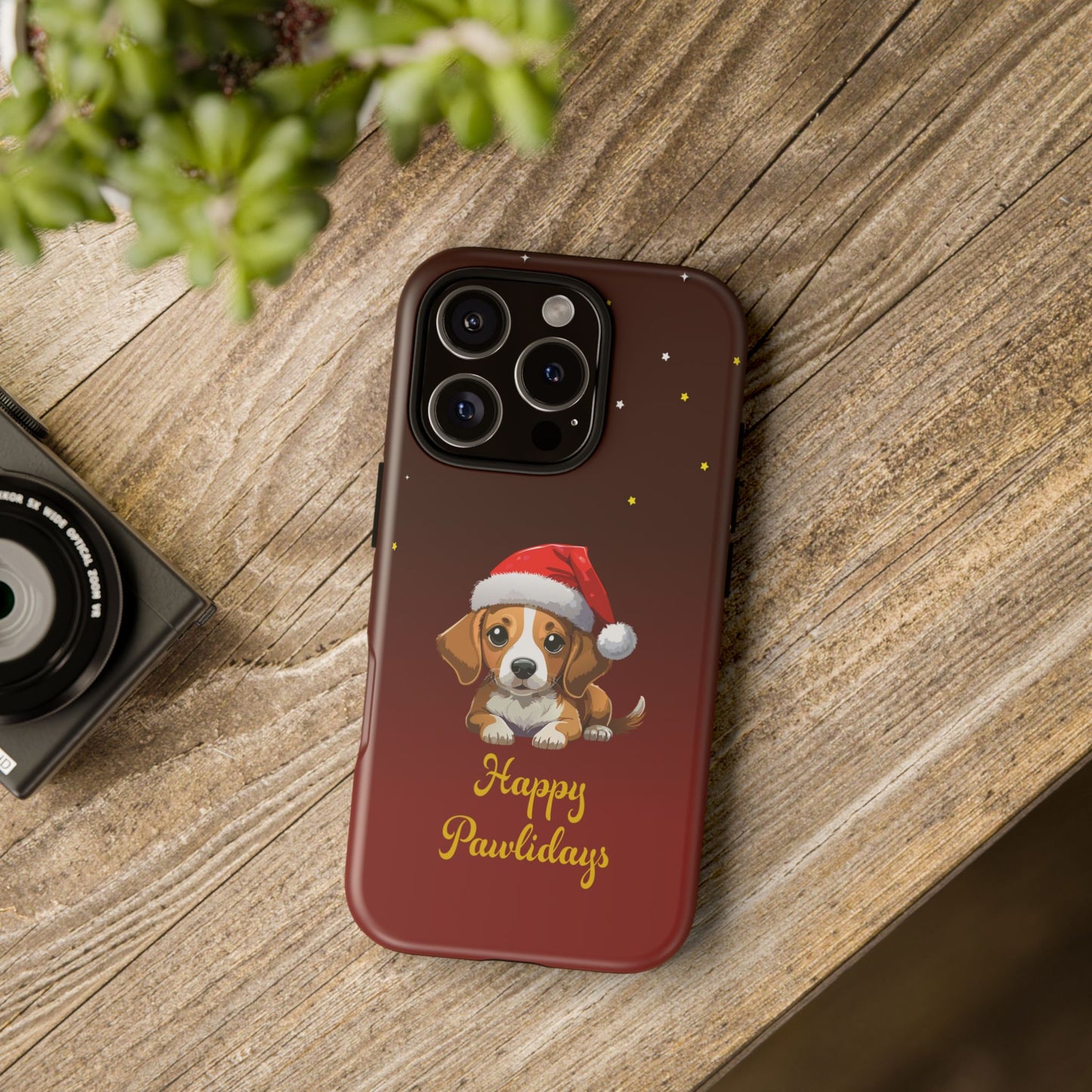 Festive Dog Phone Case - Happy Pawlidays Holiday Design