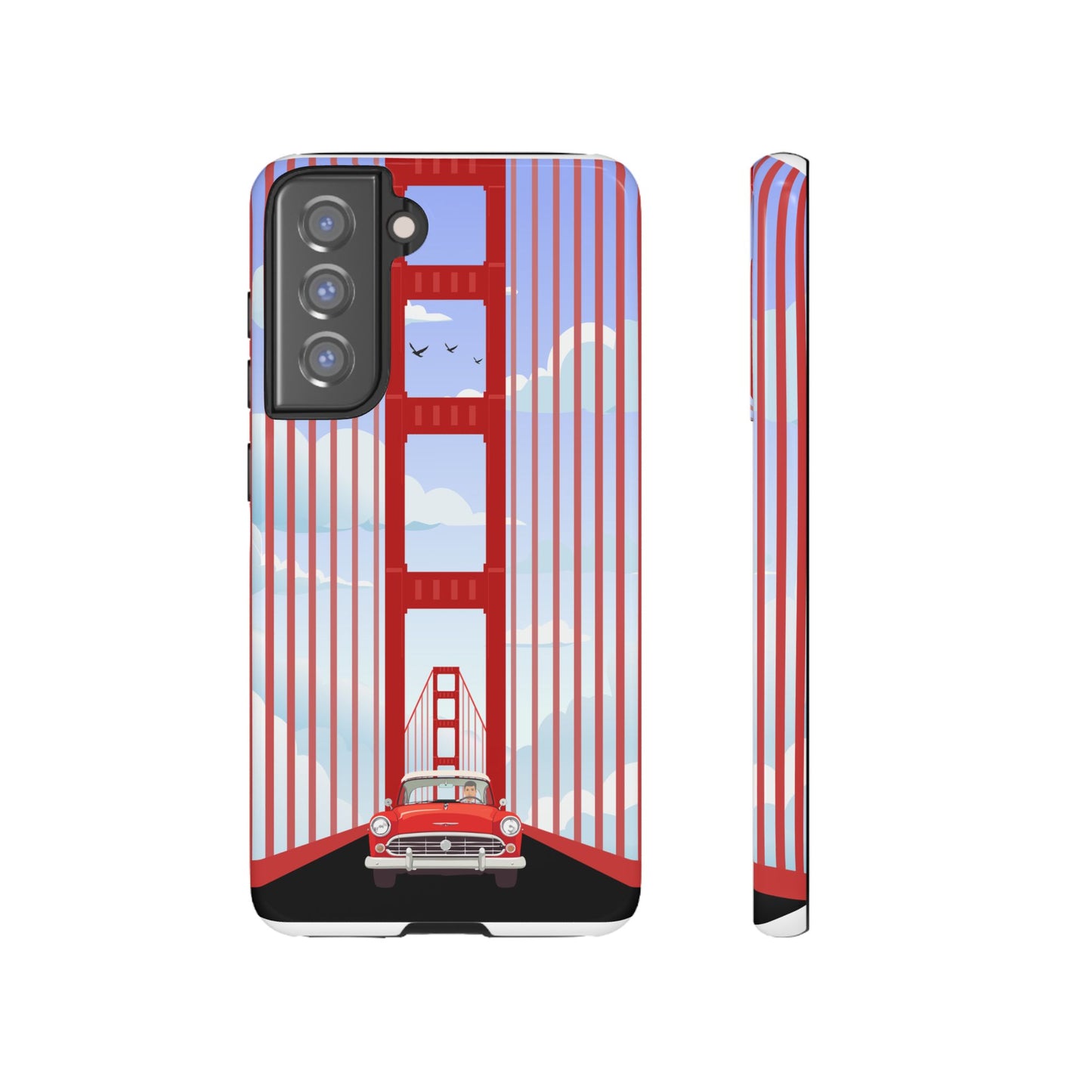 Golden Gate Vintage Car Phone Case — San Francisco Bridge Protective Cover