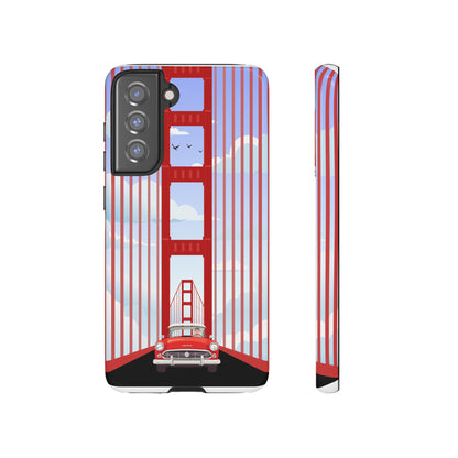 Golden Gate Vintage Car Phone Case — San Francisco Bridge Protective Cover