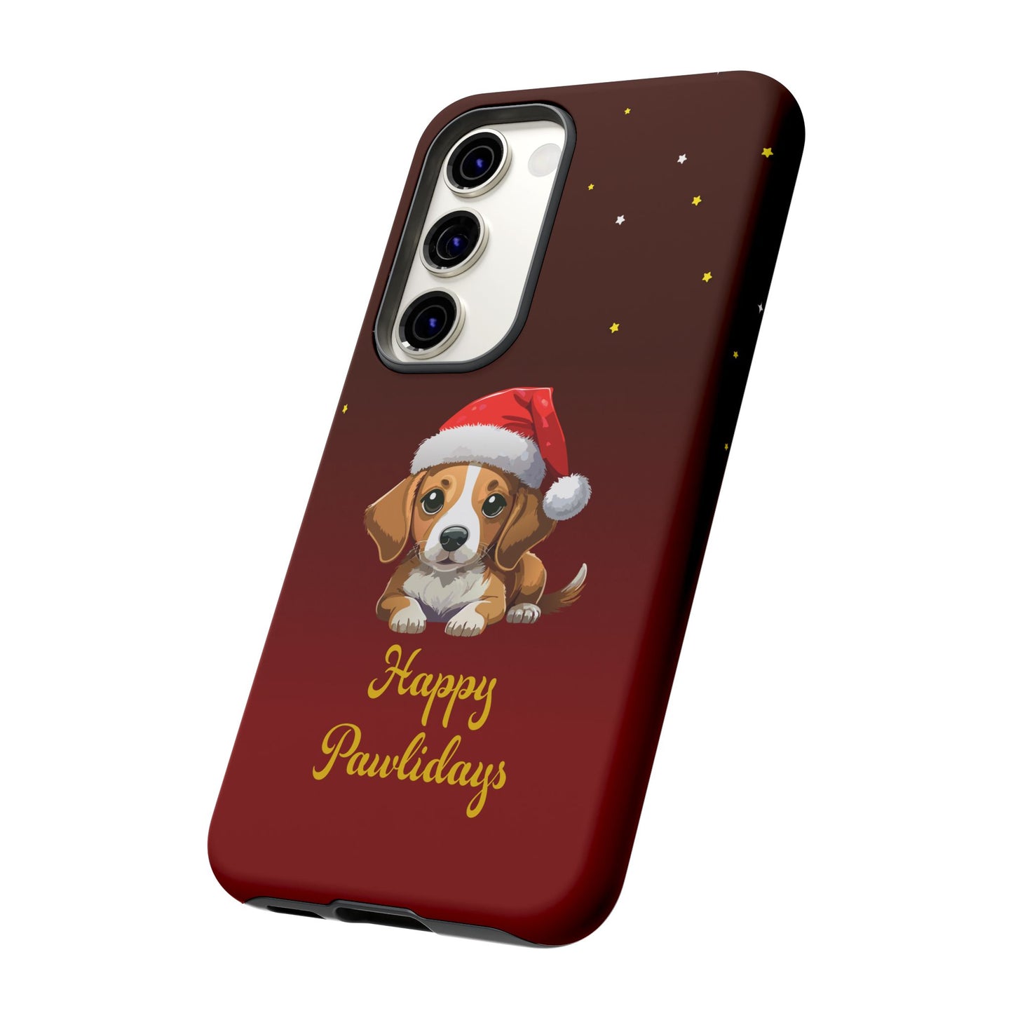 Festive Dog Phone Case - Happy Pawlidays Holiday Design