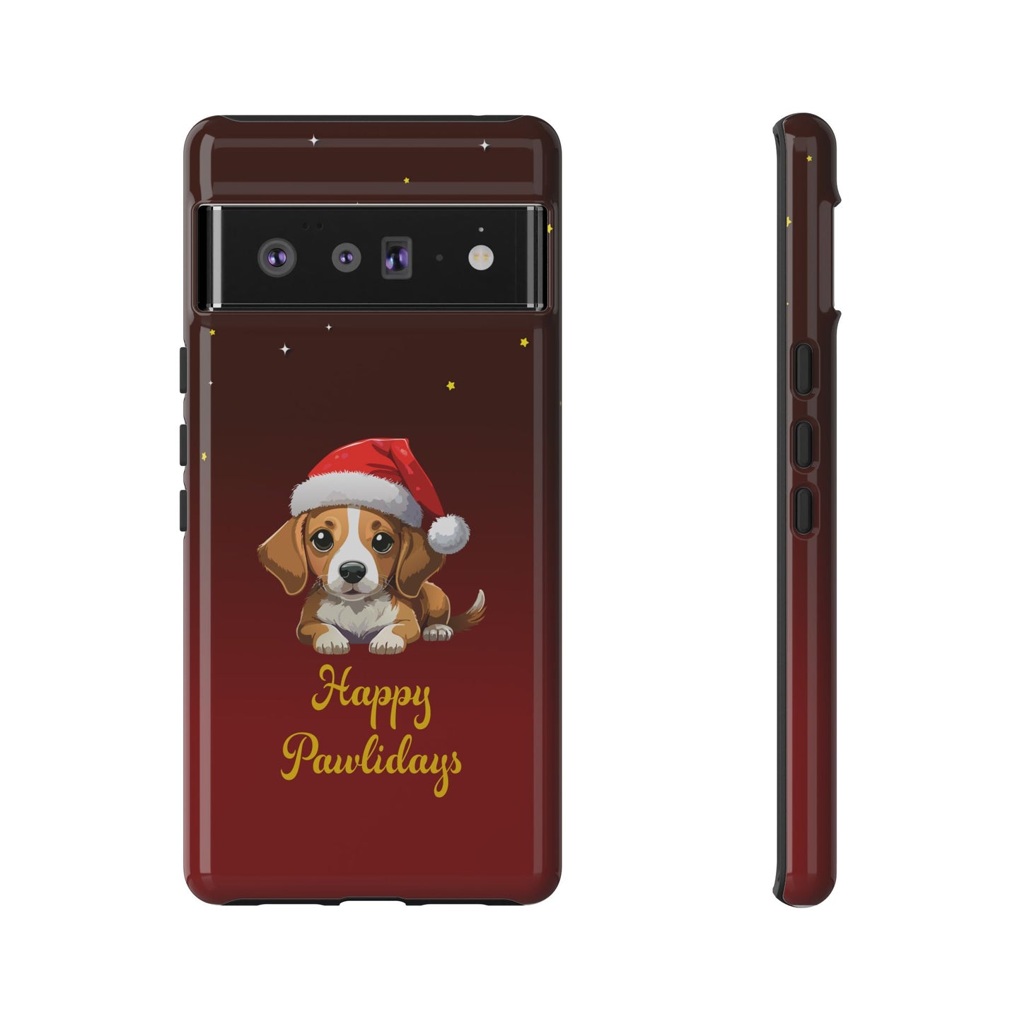 Festive Dog Phone Case - Happy Pawlidays Holiday Design