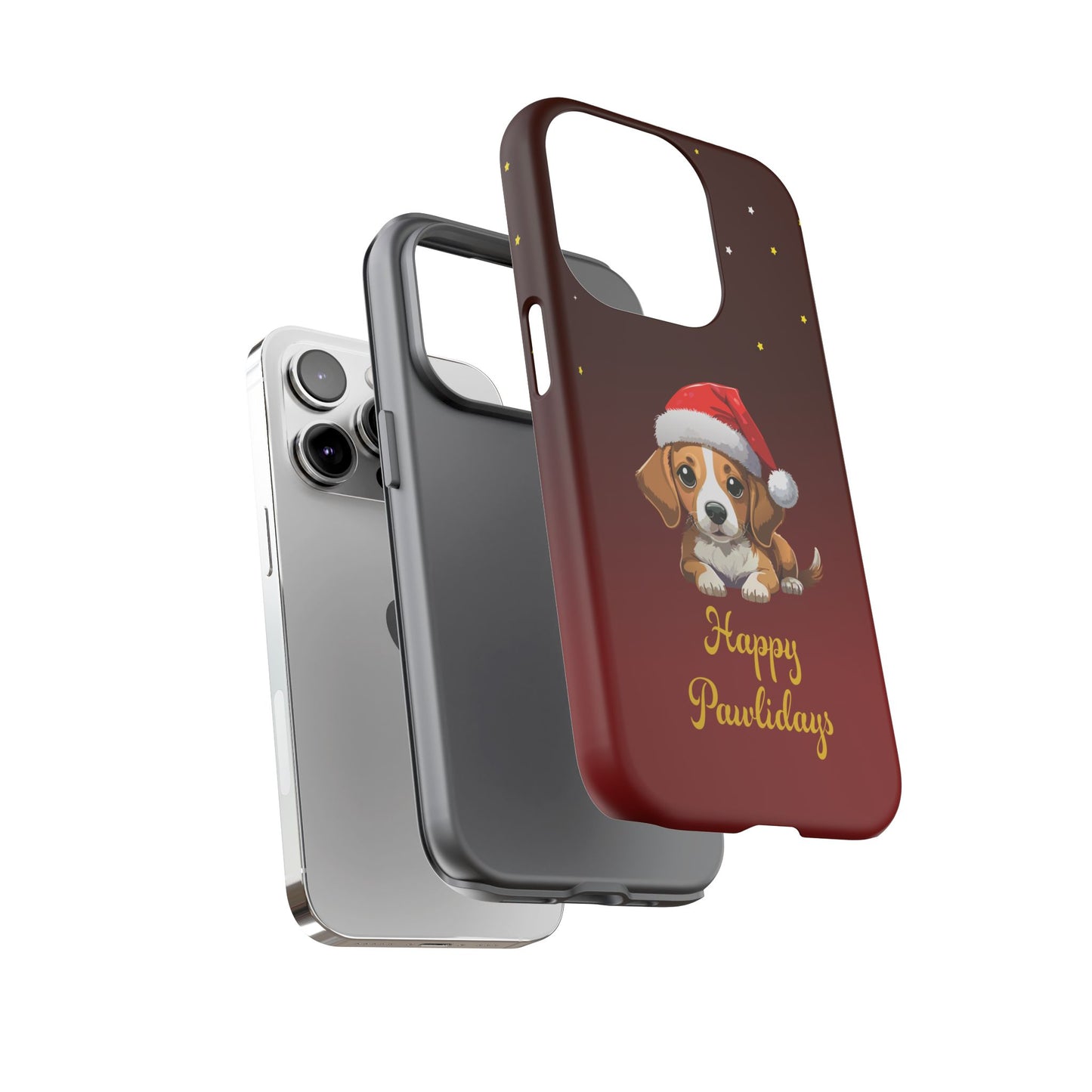 Festive Dog Phone Case - Happy Pawlidays Holiday Design