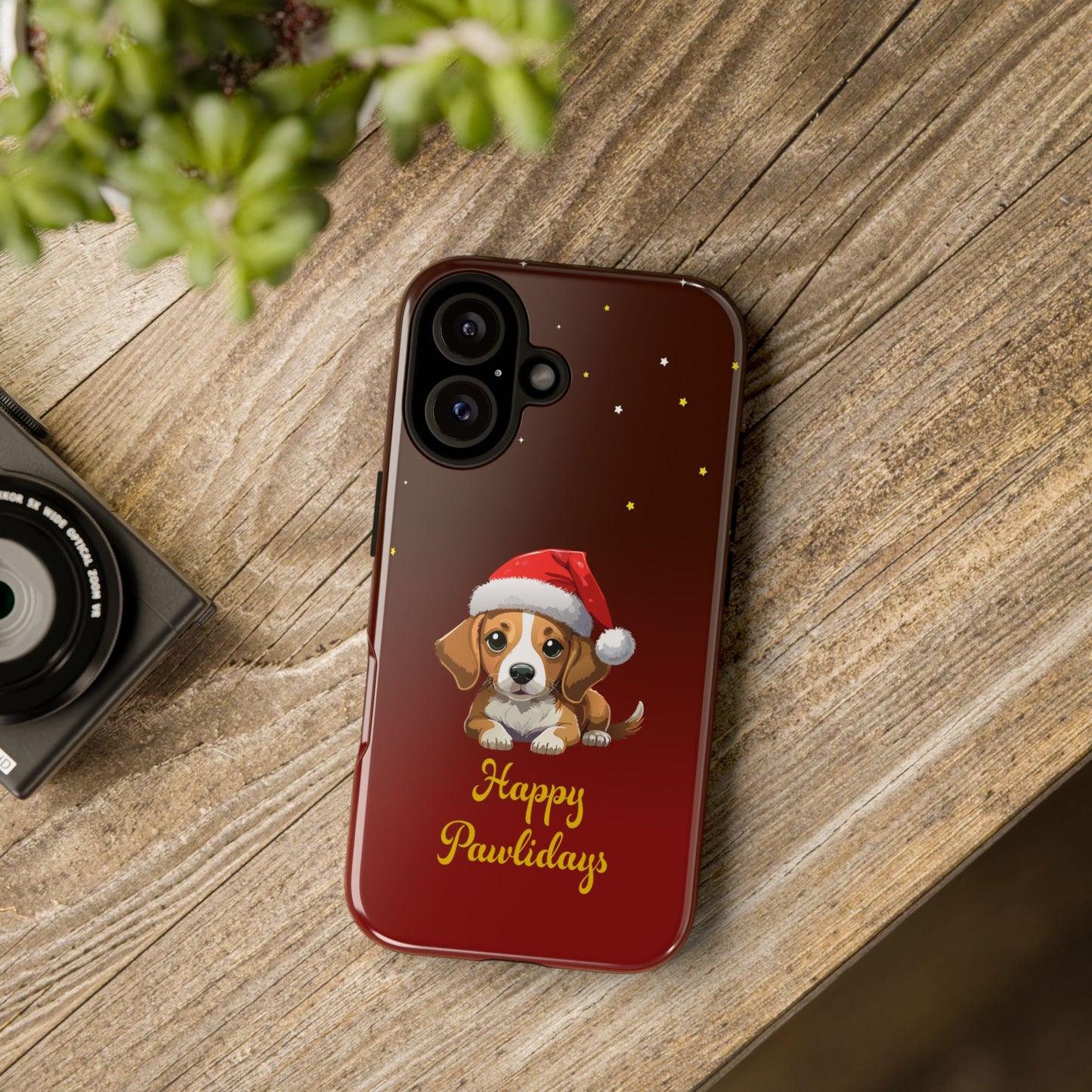 Festive Dog Phone Case - Happy Pawlidays Holiday Design