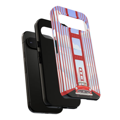 Golden Gate Vintage Car Phone Case — San Francisco Bridge Protective Cover