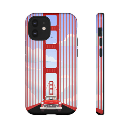 Golden Gate Vintage Car Phone Case — San Francisco Bridge Protective Cover