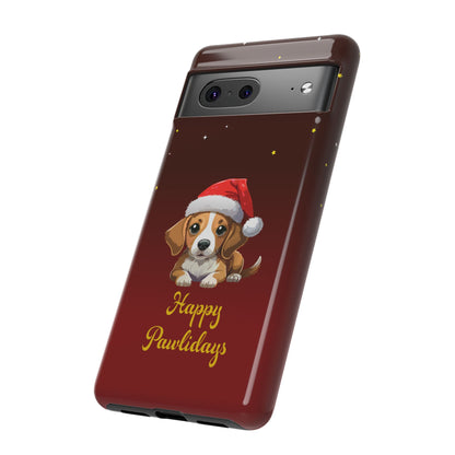 Festive Dog Phone Case - Happy Pawlidays Holiday Design