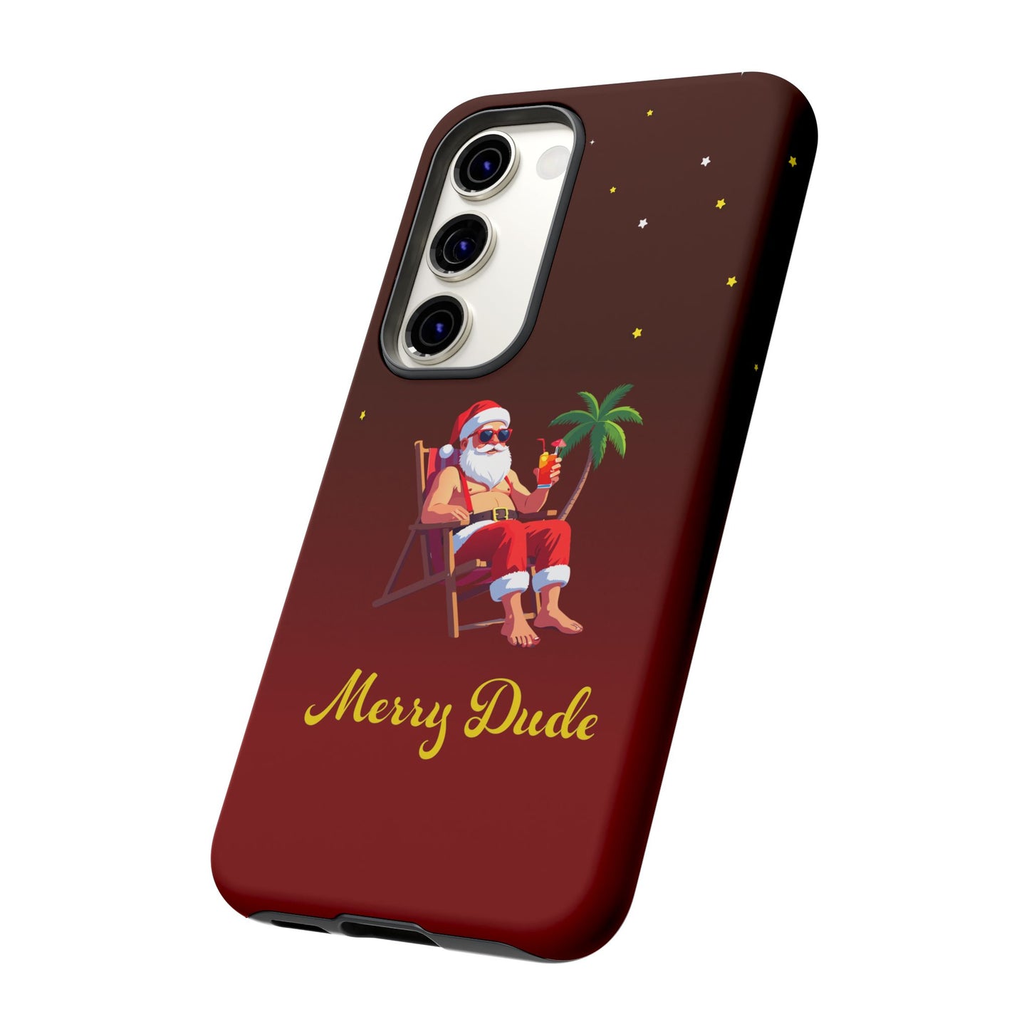 "Merry Dude" Santa on Beach Holiday Phone Case