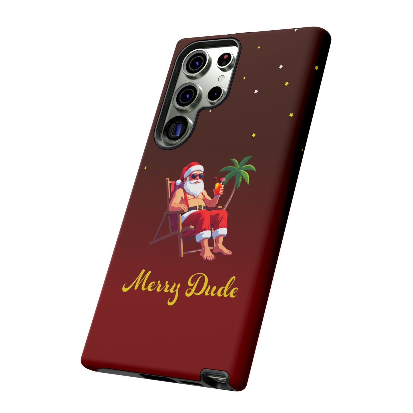 "Merry Dude" Santa on Beach Holiday Phone Case
