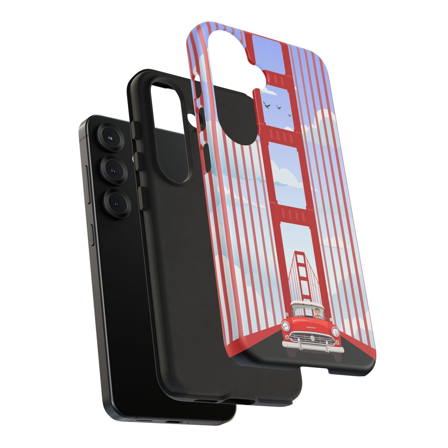 Golden Gate Vintage Car Phone Case — San Francisco Bridge Protective Cover