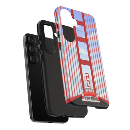 Golden Gate Vintage Car Phone Case — San Francisco Bridge Protective Cover