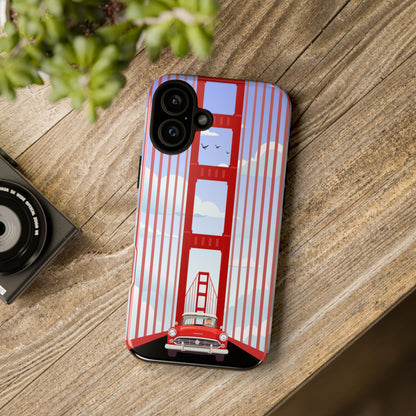Golden Gate Vintage Car Phone Case — San Francisco Bridge Protective Cover