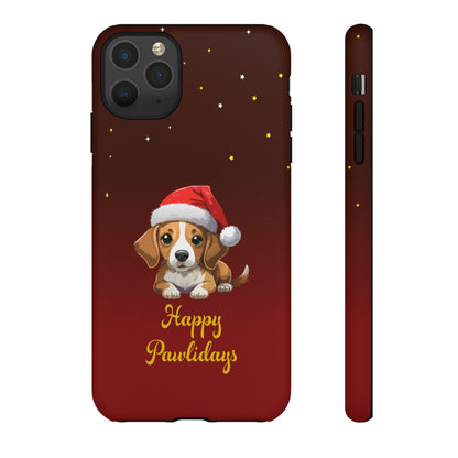 Festive Dog Phone Case - Happy Pawlidays Holiday Design