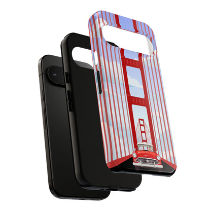 Golden Gate Vintage Car Phone Case — San Francisco Bridge Protective Cover