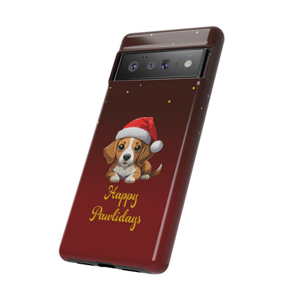 Festive Dog Phone Case - Happy Pawlidays Holiday Design