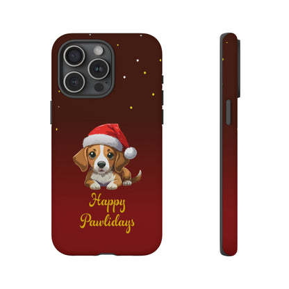 Festive Dog Phone Case - Happy Pawlidays Holiday Design