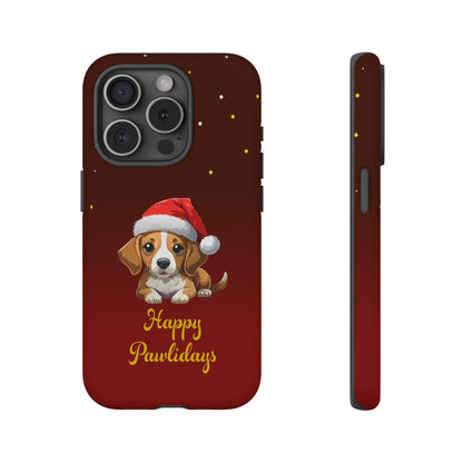 Festive Dog Phone Case - Happy Pawlidays Holiday Design