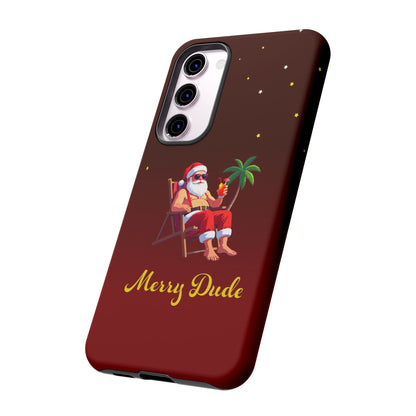 "Merry Dude" Santa on Beach Holiday Phone Case