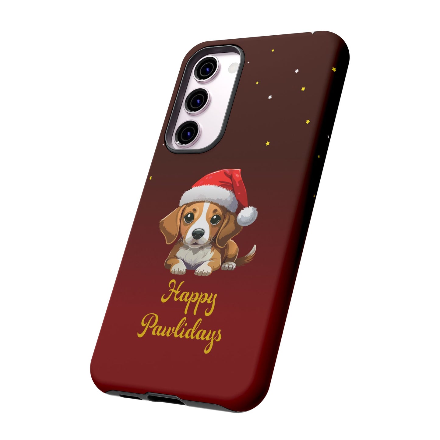 Festive Dog Phone Case - Happy Pawlidays Holiday Design
