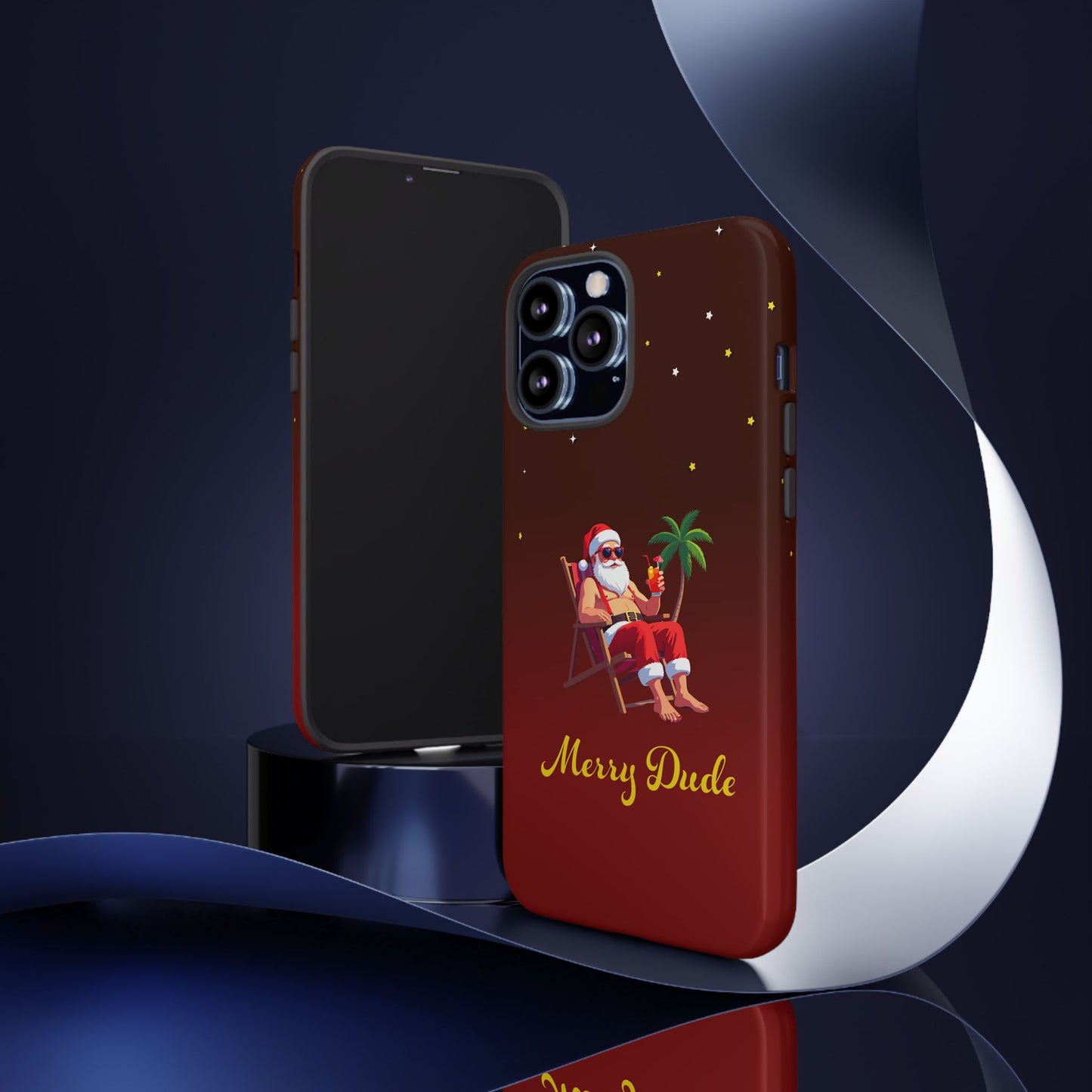 "Merry Dude" Santa on Beach Holiday Phone Case
