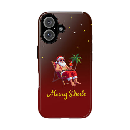 "Merry Dude" Santa on Beach Holiday Phone Case