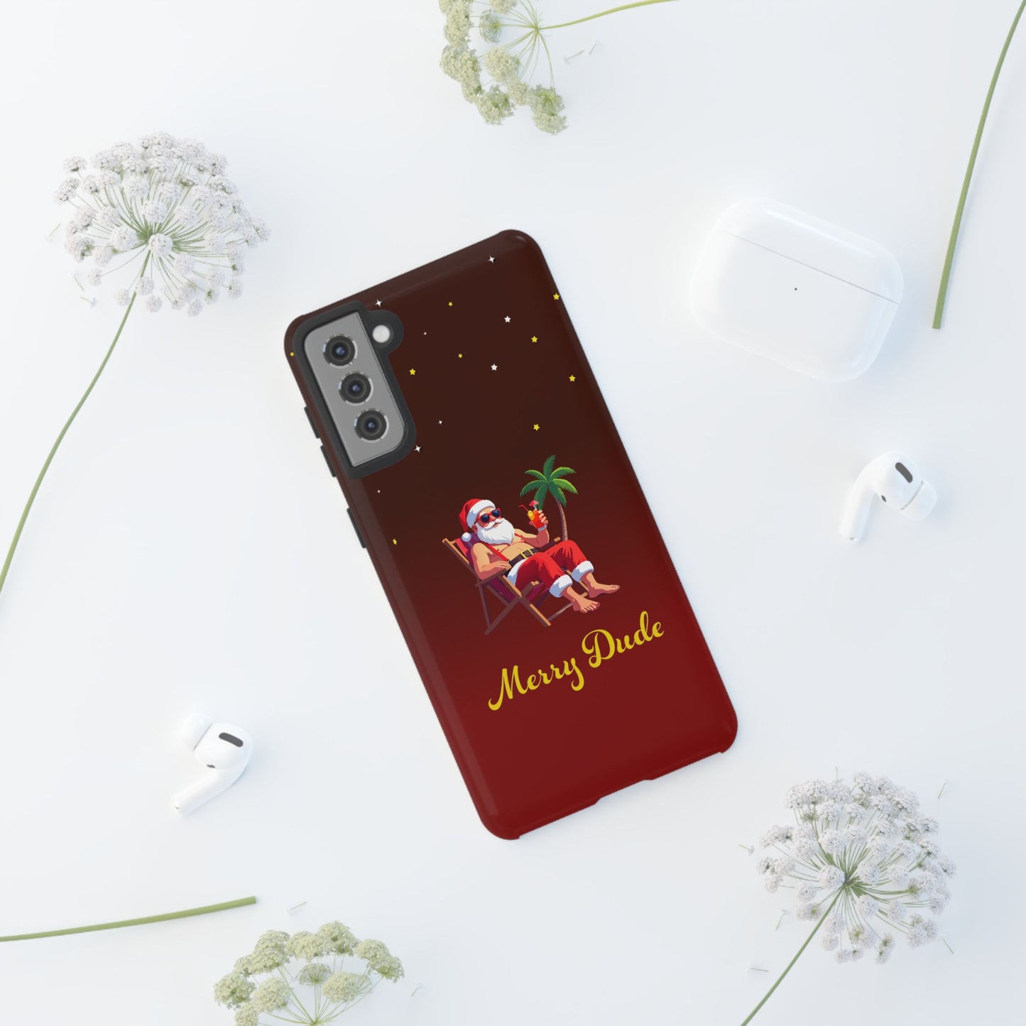 "Merry Dude" Santa on Beach Holiday Phone Case