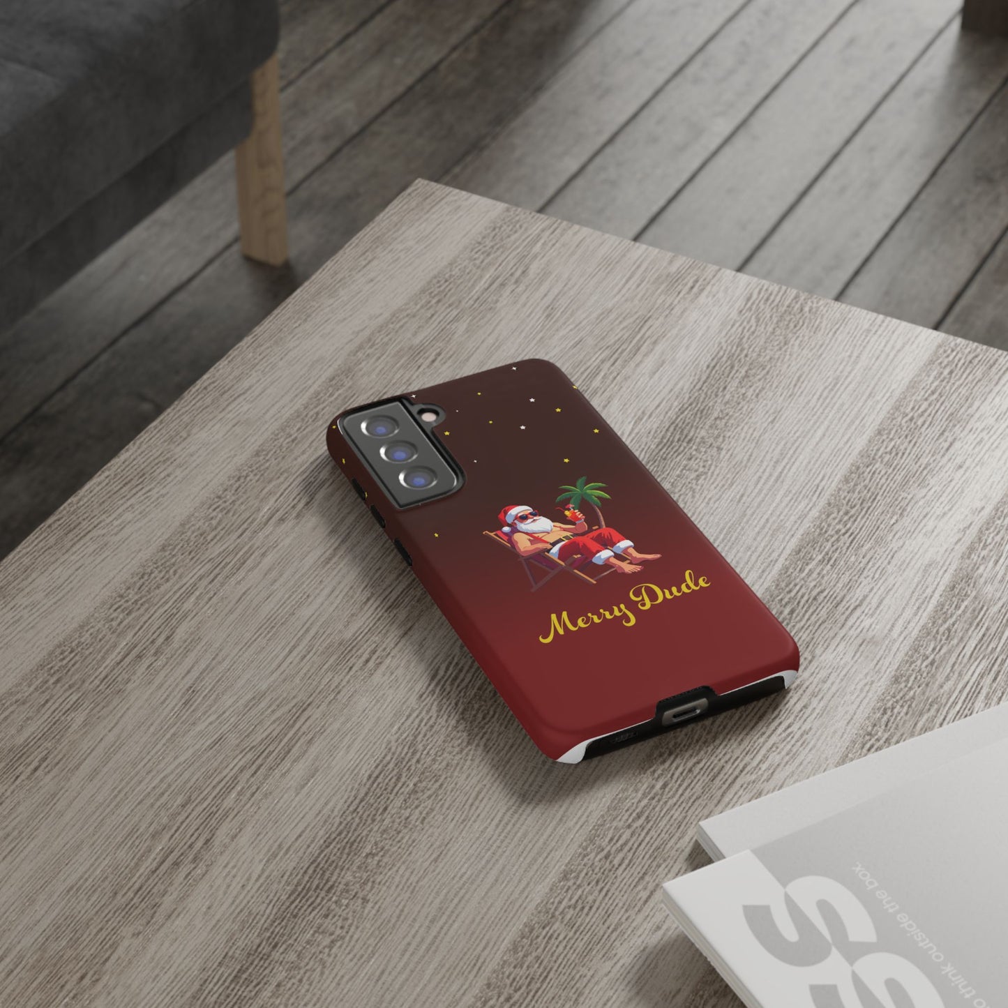 "Merry Dude" Santa on Beach Holiday Phone Case