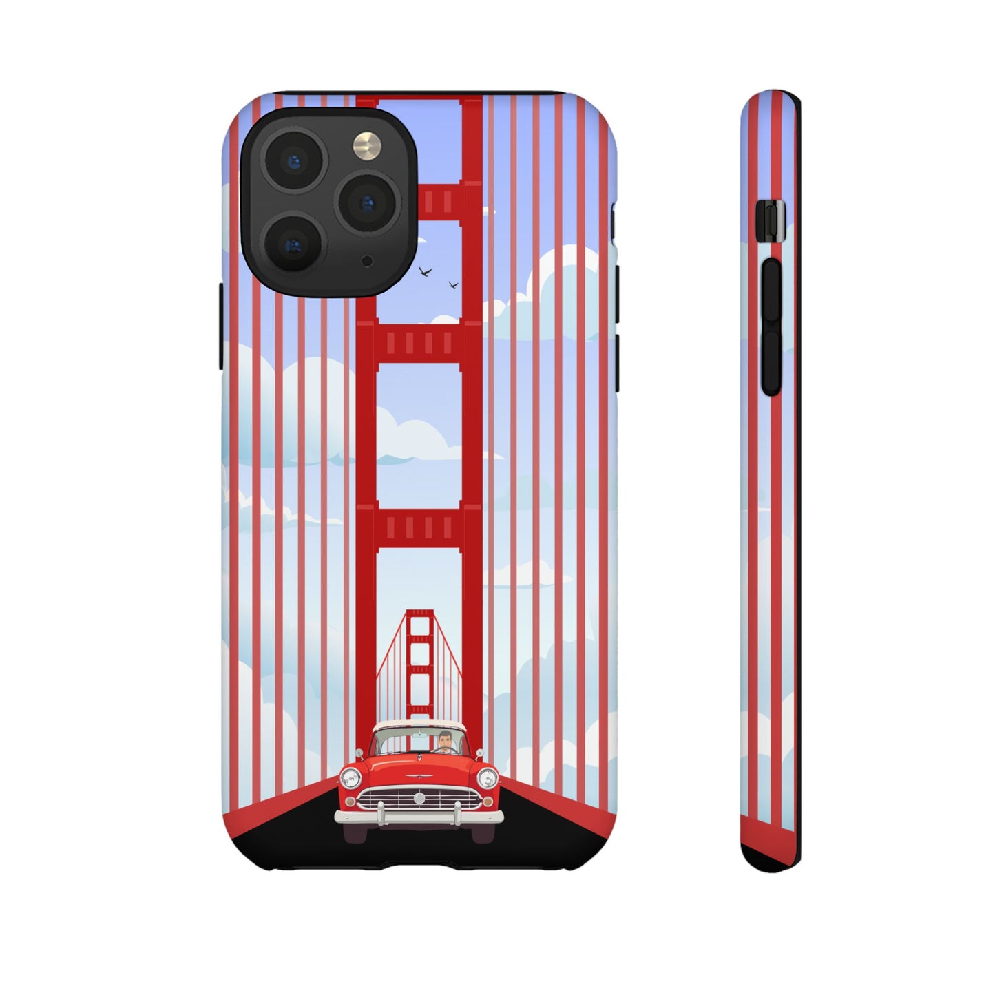 Golden Gate Vintage Car Phone Case — San Francisco Bridge Protective Cover