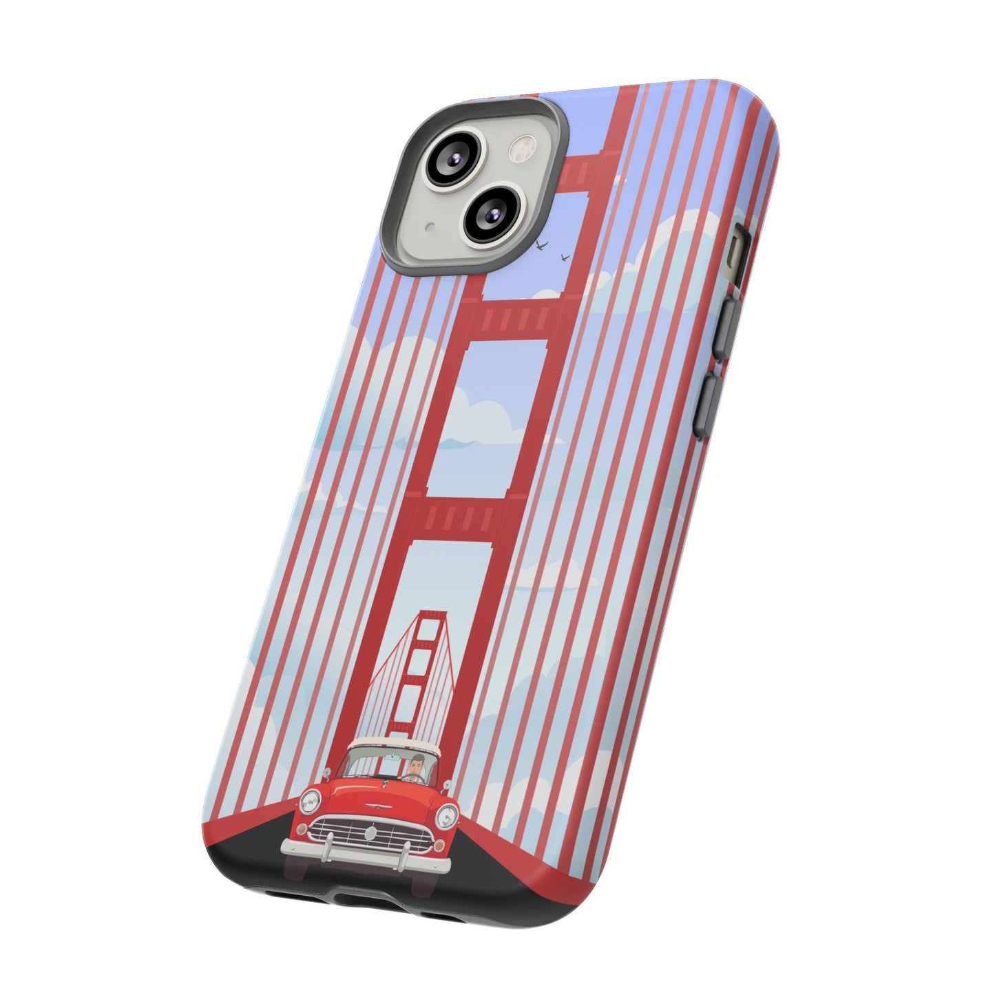 Golden Gate Vintage Car Phone Case — San Francisco Bridge Protective Cover