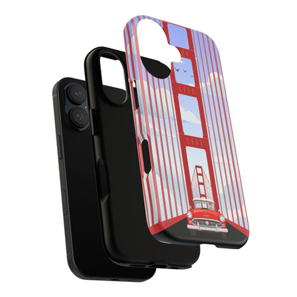 Golden Gate Vintage Car Phone Case — San Francisco Bridge Protective Cover